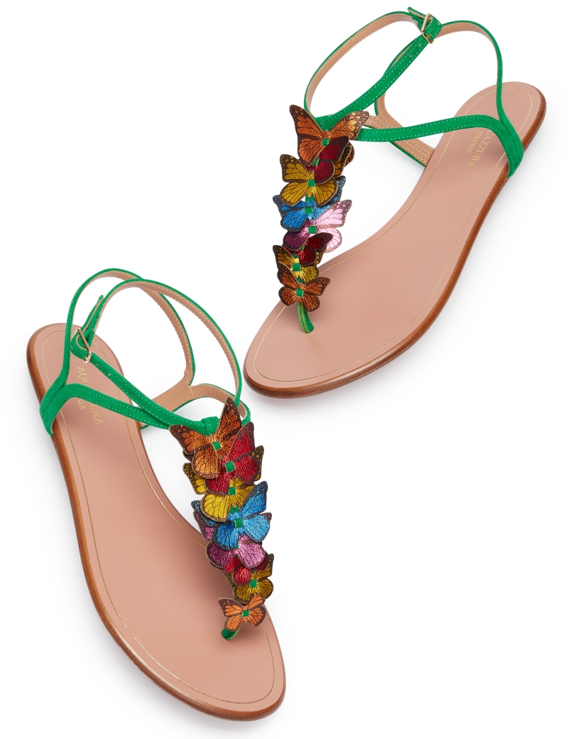 Aquazzura-Papillon-sandal-flat-Jungle-green-Suede-leather-PPLFLAS0-SNL-JGR-Left